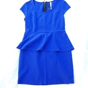 Kenzie blue peplum cocktail dress size M